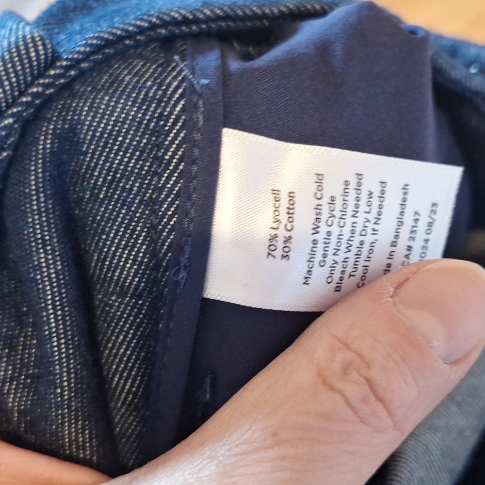 Talbots Weston Wide-leg High Waisted Pants Size 12 Blue Lyocel Cotton Old Money - Picture 13 of 13